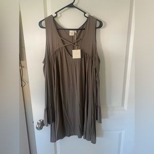 Long sleeve short dress with cut out shoulders